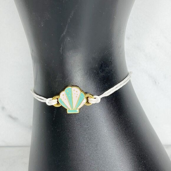 Seashell Charm Fortune Cookie Adjustable Slide Bracelet - Picture 1 of 6